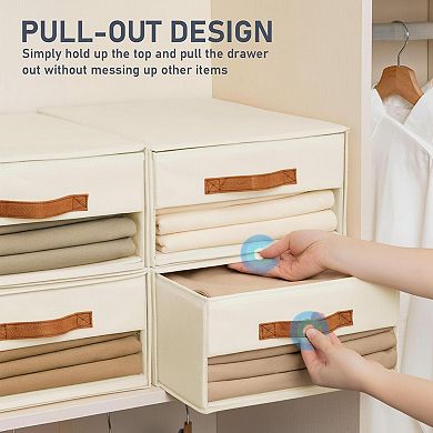 Closet Organizers Fabric Drawers Stackable Foldable Clear Window Storage Bins