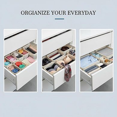 Drawer Organizer Set Foldable Closet Storage Dividers for Clothes Socks Bra Ties Scarves