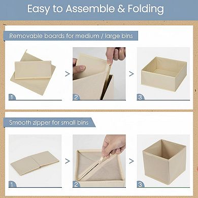 Drawer Organizer Set Foldable Closet Storage Dividers for Clothes Socks Bra Ties Scarves