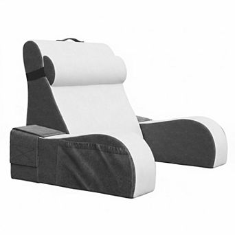 Wedge Reading Pillow with Arms Plush Backrest for Bed TV Reading Gaming