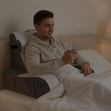 Wedge Reading Pillow with Arms Plush Backrest for Bed TV Reading Gaming