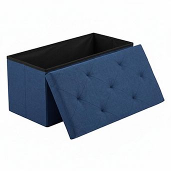 Storage Ottoman Bench Padded Seat 660lbs Support Foldable Foot Rest Shoe Storage