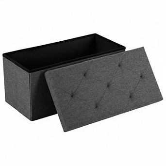 Storage Ottoman Bench Padded Seat 660lbs Support Foldable Foot Rest Shoe Storage