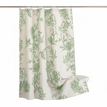 Cotton Floral Hummingbird Cottagecore Shower Curtain Set Spring Country Bathroom Decor