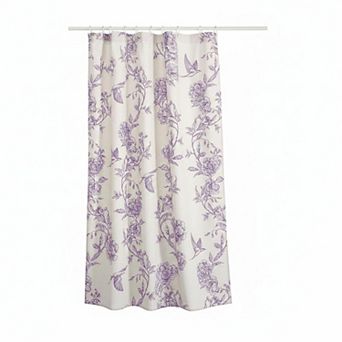 Cotton Floral Hummingbird Cottagecore Shower Curtain Set Spring Country Bathroom Decor