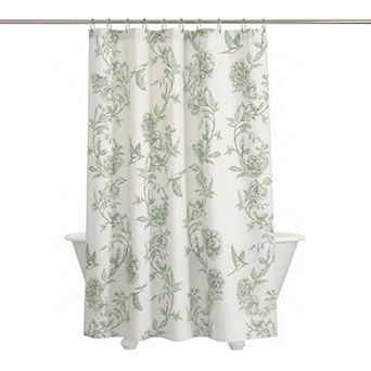 Cotton Floral Hummingbird Cottagecore Shower Curtain Set Spring Country Bathroom Decor
