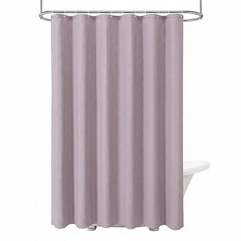 White 3D Embossed Herringbone Fabric Shower Curtain Set with Hooks