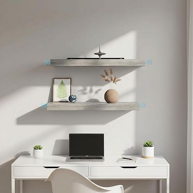 Floating Wall Shelves Set of 3 Sturdy Invisible Brackets MDF Laminate for Bathroom Living Room