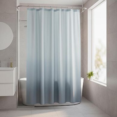 Ombre Wave Shower Curtain Waterproof Fabric Bathroom Decor with 12 Hooks