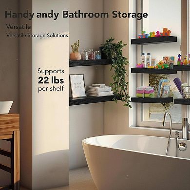 Floating Shelves Wall Mounted MDF Storage Decor Set of 2