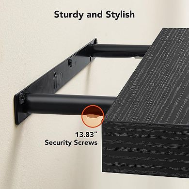 Floating Shelves Wall Mounted MDF Storage Decor Set of 2