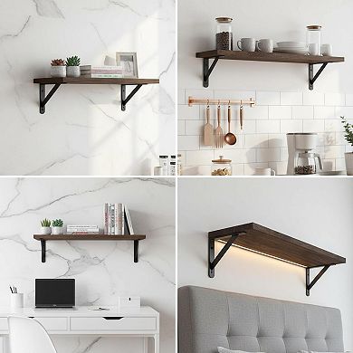 Floating Shelves for Wall Sturdy Wood Mounted Storage for Bedroom Bathroom Living Room Kitchen Decor