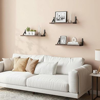 Floating Shelves for Wall Sturdy Wood Mounted Storage for Bedroom Bathroom Living Room Kitchen Decor