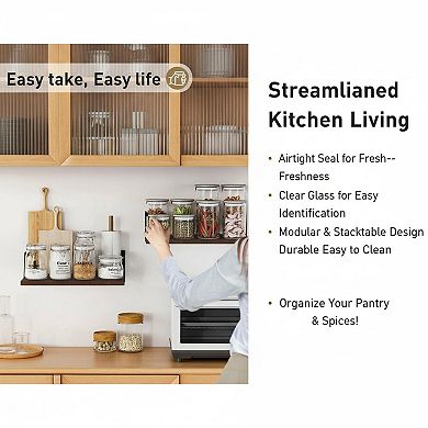 Floating Shelves Wall Mounted Set Of 2 Rustic Wood Large Capacity Durable Easy to Mount