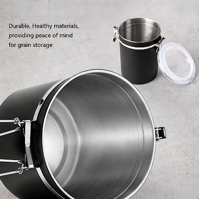 Stainless Steel Airtight Food Storage Containers Stackable Clear Lids Cereal Snacks Spices Sugar Tea