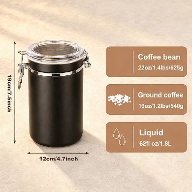 Stainless Steel Airtight Food Storage Containers Stackable Clear Lids Cereal Snacks Spices Sugar Tea