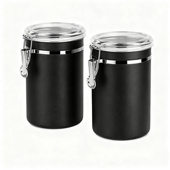 Stainless Steel Airtight Food Storage Containers Stackable Clear Lids Cereal Snacks Spices Sugar Tea