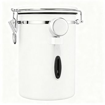 Stainless Steel Airtight Coffee Canister with Date Tracker Scoop for Beans Ground Sugar Tea Storage