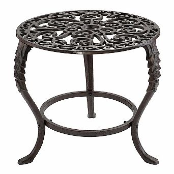 Heavy Duty Cast Iron Vintage Plant Stand Flower Pot Holder Rustic Round Rack Indoor Outdoor
