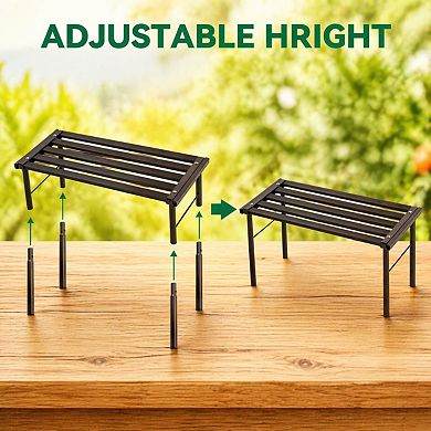 Rust-proof Aluminum Plant Stand Heavy Duty Indoor Outdoor Display Shelf