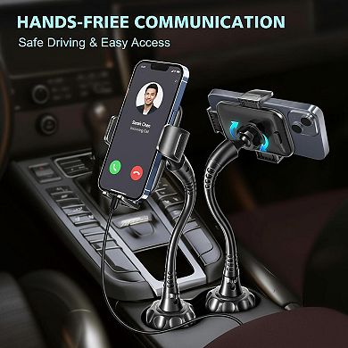 Upgraded Cup Holder Phone Mount Universal Adjustable Gooseneck Cradle