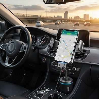 Upgraded Cup Holder Phone Mount Universal Adjustable Gooseneck Cradle