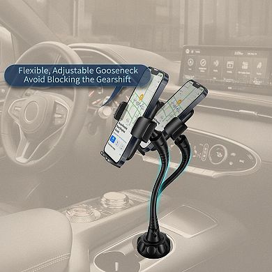Upgraded Cup Holder Phone Mount Universal Adjustable Gooseneck Cradle