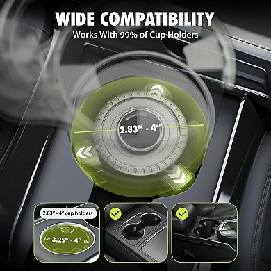 Cup Holder Phone Mount 2in1 Expandable 360 Rotation Stable Folding Support Fits Devices Up To 3.5in