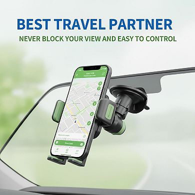 Upgraded Military-Grade Car Phone Holder 3-in-1 Dashboard/Windshield Air Vent One-Button