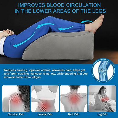 Inflatable Leg Elevation Wedge Pillow 45° Support Pain Relief Sleeping Swelling Recovery Portable