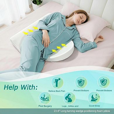 Turning Wedge Pillow for Bed Positioning Side Sleeping Incline Foam Multi Functional Support