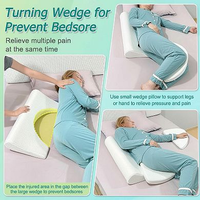 Turning Wedge Pillow for Bed Positioning Side Sleeping Incline Foam Multi Functional Support