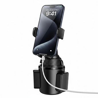 Universal Car Cup Phone Holder 360° Swivel Adjustable Long Arm Stable No Shake For All Smartphones