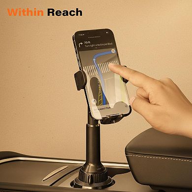 Universal Car Cup Phone Holder 360° Swivel Adjustable Long Arm Stable No Shake For All Smartphones