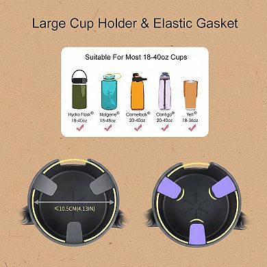 Dual Car Cup Holder Phone Mount 2-in-1 Adjustable Gooseneck 360° Rotation Universal 4-6.7in Mobile