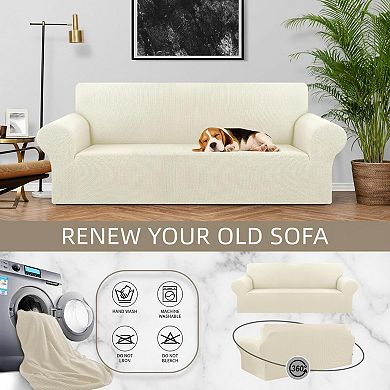 Fuzzy Washable Couch Cover Non Slip Thick Soft Pet Protector for Sofa