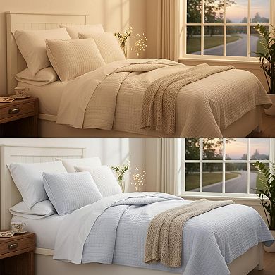 Quilt Bedding Set with Shams Coverlet Lightweight All Season Machine Washable