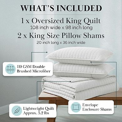 Quilt Bedding Set with Shams Coverlet Lightweight All Season Machine Washable