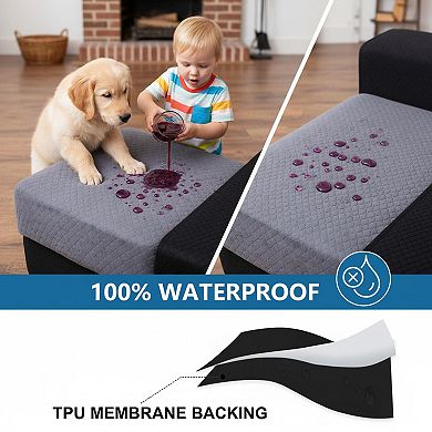 Waterproof Couch Cushion Covers Non Slip Washable Soft Thick Stretch Jacquard Elastic Bottom