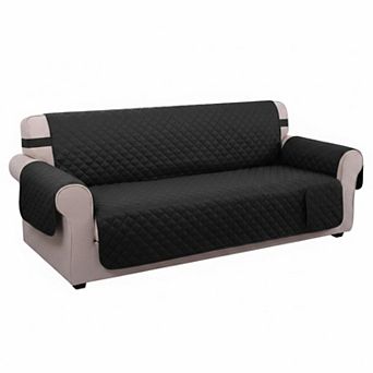 Reversible Sofa Cover Water Repellent Washable Couch Protector w Elastic Straps for Pets 3 Cushion