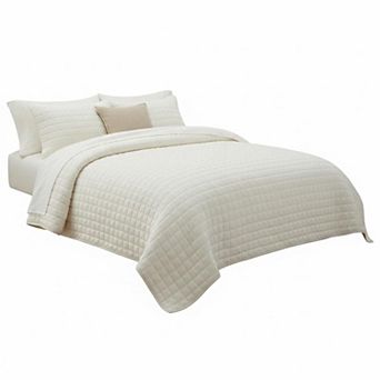Luxury Velvet Quilt Set Lightweight Comforter Coverlet with Pillow Shams All Season