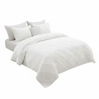 Quilt Set with Pillow Shams Striped Pattern Soft Lightweight All Seasons Bedspread Coverlet