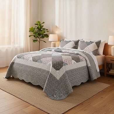 Oversized King Bedspread Quilt Set Reversible Lightweight All Season Rustic Bedding