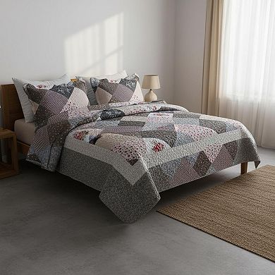 Oversized King Bedspread Quilt Set Reversible Lightweight All Season Rustic Bedding