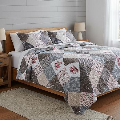 Oversized King Bedspread Quilt Set Reversible Lightweight All Season Rustic Bedding