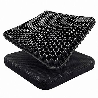 Gel Seat Cushion for Long Sitting Office Chair Soft Breathable Non-slip Thick Cooling Pain Relief