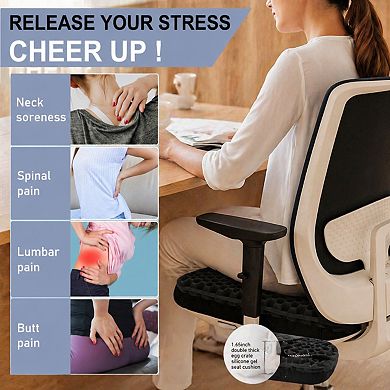 Gel Seat Cushion Double Thick Egg for Long Sitting Office Car Tailbone Pain Relief