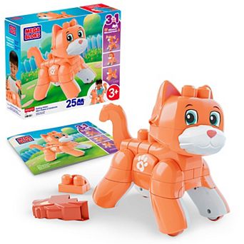 Mega Bloks Fisher-Price Rolling Kitten Block Toy with Rolling Wheels (25 Pieces)