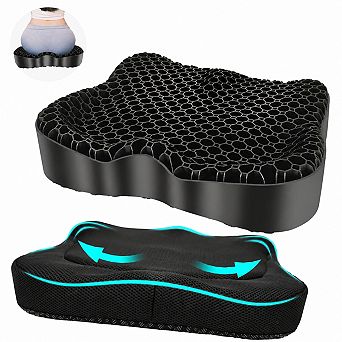 Gel Seat Cushion Thickened Breathable U-Shaped Double Layer Anti-Slip Cover for Office Car Home
