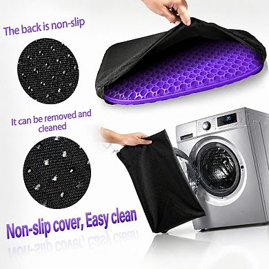 Large Gel Seat Cushion with Non-slip Cover Soft Breathable for Long Sitting Office Car